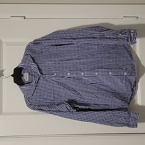 Like New Ferrecci Blue Gingham Check Button Down Dress Shirt - Slim Fit 🌈